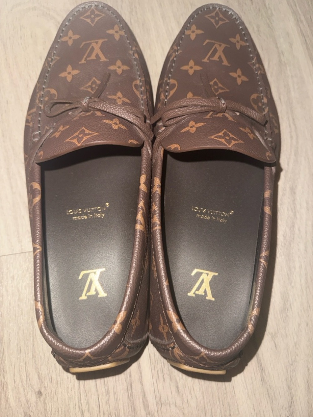 Louis Vuitton Brown Monogram Men's Driving Loafers - Picture 6 of 9
